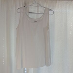 Lands' End White Scoop Neck Tank